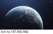 3D model of natural planet Earth with accelerated rotation. Стоковая иллюстрация, иллюстратор David Kashakhi / Фотобанк Лори