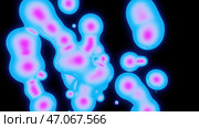 Abstract process of cells dividing under the microscope, concept of science and biology. Стоковая иллюстрация, иллюстратор David Kashakhi / Фотобанк Лори