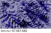 Cube particules abstract background, rippling fast 3D texture. Стоковая иллюстрация, иллюстратор David Kashakhi / Фотобанк Лори