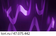 Illusory space with mirror effect and wavy moving lines. Стоковая иллюстрация, иллюстратор David Kashakhi / Фотобанк Лори