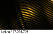 Silky lines with metallic luster move in 3d waves. Стоковая иллюстрация, иллюстратор David Kashakhi / Фотобанк Лори