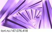 Neon geometric background, abstract 3D background with bending triangular corridor. Стоковое фото, фотограф David Kashakhi / Фотобанк Лори