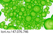 Abstract falling balls with rough surface in green color. Стоковая иллюстрация, иллюстратор David Kashakhi / Фотобанк Лори