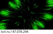 Spinning object with neon thorns on a black background. Стоковое фото, фотограф David Kashakhi / Фотобанк Лори