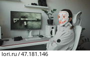 Hacker in virtual space breaking into digital systems. Concept of cyber threats, data security, firewall protection, and encryption technologies preventing cyberattacks and unauthorized access. Стоковое видео, видеограф Енваев Андрей / Фотобанк Лори