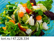 Salad with pickled merluccius. Стоковое фото, фотограф Яков Филимонов / Фотобанк Лори