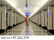 Russia, Moscow, July 01. 2019: Metro station "Spartak". Редакционное фото, фотограф Татьяна Васильева / Фотобанк Лори