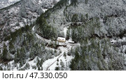 Stunning view of Mokra Gora train station in winter. Tara National Park. Serbia. Редакционное фото, фотограф Ignacio Martinez / Фотобанк Лори