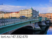 Особняк Мусина-Пушкина, доходный дом Фокина, мост Белинского, река Фонтанка, Санкт-Петербург. Редакционное фото, фотограф Baturina Yuliya / Фотобанк Лори