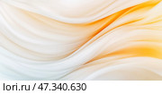 Elegant abstract waves in soft orange and cream tones for modern design. Стоковое AI-изображение, AI-художник Евгения Пархоменко / Фотобанк Лори