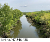 Река Орь в окрестностях города Орска Оренбургской области (2024 год). Стоковое фото, фотограф Николай Рыбин / Фотобанк Лори