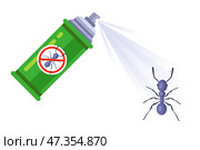 Insect repellent in the form of a spray. Стоковая иллюстрация, иллюстратор Вячеслав Беспутин / Фотобанк Лори