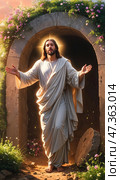 Christ is risen. Easter holiday. The rebirth of Christ. Bible stories. Стоковое AI-изображение, AI-художник Александр Поташев / Фотобанк Лори
