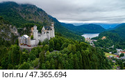 Neuschwanstein Castle Bavarian Alps Germany (2017 год). Стоковое фото, фотограф Андрей Армягов / Фотобанк Лори