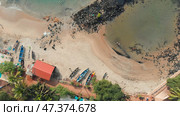 Beauty Pathem beach aerial view landscape, Goa state in India. Стоковое фото, фотограф Mikhail Davidovich / Фотобанк Лори