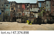 Dharavi slums in east Mumbai. Bandra District, Maharashtra, India. Стоковое фото, фотограф Mikhail Davidovich / Фотобанк Лори