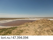Aral sea.Part of the dried-up Aral sea,salt marshes and industrial water near the city of Aralsk.Kazakhstan. Стоковое фото, фотограф Ольга Гордеева / Фотобанк Лори