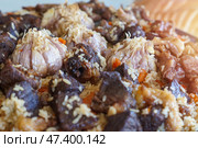 Плов с мясом - говядиной и бараниной. Стоковое фото, фотограф Евгения Золкина / Фотобанк Лори