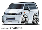 Vector Cartoon delivery van. Стоковая иллюстрация, иллюстратор Александр Володин / Фотобанк Лори