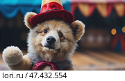 A teddy bear toy on the background of a circus. Стоковое AI-видео, аниматор Ирина Старикова / Фотобанк Лори