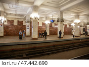Nizhny Novgorod metro. Moskovskaya station (2023 год). Редакционное фото, фотограф Юлия Бабкина / Фотобанк Лори