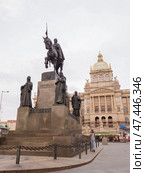 Prague, Czech Republic - August 5, 2018: Prague national museum building at Wenceslas Square Czech Republic famous landmark in Europe. Редакционное фото, фотограф Mikhail Davidovich / Фотобанк Лори