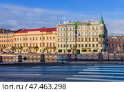 Доходный дом Фокина, мост Белинского, река Фонтанка, Санкт-Петербург. Стоковое фото, фотограф Baturina Yuliya / Фотобанк Лори