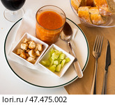 Traditional Spanish dish Gazpacho. Стоковое фото, фотограф Яков Филимонов / Фотобанк Лори
