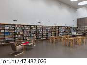 Interior of reading room of Vyborg Library, built from 1927 to 1935 (2023 год). Редакционное фото, фотограф EugeneSergeev / Фотобанк Лори