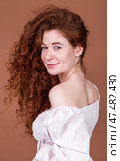 Portrait of a young beautiful red hair girl. Стоковое фото, фотограф Андрей Аркуша / Фотобанк Лори