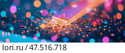 Tech Abstract: Futuristic Data Transfer with Glowing Circuits and Bokeh. Стоковое AI-изображение, AI-художник Данила Большаков / Фотобанк Лори
