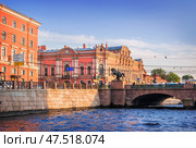 Аничков мост, дворец Белосельских-Белозерских, река Фонтанка, Санкт-Петербург. Редакционное фото, фотограф Baturina Yuliya / Фотобанк Лори