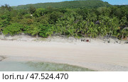 Aerial view of beautiful tropical sandy beach. Стоковое фото, фотограф Михаил Коханчиков / Фотобанк Лори
