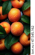 Fresh apricots on a seamless surface offer a juicy texture and vibrant yellow hue. Ideal for healthy diets and delicious culinary creations. Стоковое AI-изображение, AI-художник Nart / Фотобанк Лори