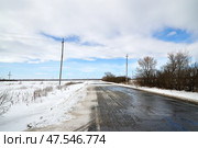 Зимняя дорога. Тюменская область. Стоковое фото, фотограф Александр Тараканов / Фотобанк Лори