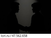 Рукопожатие, атмосфера переговоров. Стоковое AI-изображение, AI-художник Анна Рогалева / Фотобанк Лори