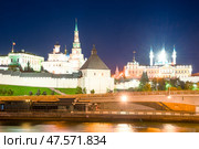 Beautiful night view of the Kazan Kremlin. Russia (2022 год). Стоковое фото, фотограф Константин Лабунский / Фотобанк Лори