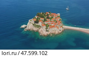 Sveti Stefan island in Montenegro (2022 год). Стоковое видео, видеограф Михаил Коханчиков / Фотобанк Лори