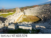 Ancient Roman theatre ruins of Tlos, Mugla Province, Turkey. Стоковое фото, фотограф Яков Филимонов / Фотобанк Лори
