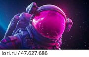 Exploration: Spacewalk in Cosmic Pink Hues. Стоковое AI-изображение, AI-художник Данила Большаков / Фотобанк Лори