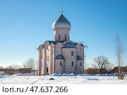 Старинная церковь Спаса Преображения на Нередице. Окрестности Великого Новгорода (2022 год). Стоковое фото, фотограф Анна Карасева / Фотобанк Лори
