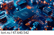 Circuitry Interconnect: A system architecture connecting computing processor and the flow of electronic data. Стоковое AI-изображение, AI-художник Данила Большаков / Фотобанк Лори