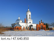 Успенская церковь в селе Печерники, Михайловский район Рязанской области. Солнечный зимний день. Стоковое фото, фотограф Александр Кузнецов / Фотобанк Лори