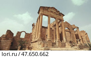 Roman Forum of Sufetula - Capitoline Temples of Sufetula. Tunisia. Стоковое видео, видеограф Яков Филимонов / Фотобанк Лори