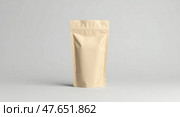 Minimalist standup pouch with ziplock closure. Стоковое AI-изображение, AI-художник Андрей Бакусов / Фотобанк Лори