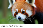 Red panda, close-up. Стоковое AI-изображение, AI-художник Sergey Grishin / Фотобанк Лори