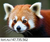 Red panda, close-up. Стоковое AI-изображение, AI-художник Sergey Grishin / Фотобанк Лори