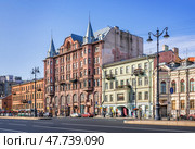 Дом меблированных комнат А.И. Андреевой, Доходный дом Ф.И. Коровина, Лиговский проспект, Санкт-Петербург. Редакционное фото, фотограф Baturina Yuliya / Фотобанк Лори