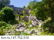 Heritage ruins sarnic in ancient city of Termessos in Taurus Mountains. Стоковое фото, фотограф Яков Филимонов / Фотобанк Лори