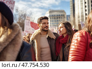 Activists marching together for equal rights and social justice. Стоковое AI-изображение, AI-художник Юрий Поздников / Фотобанк Лори